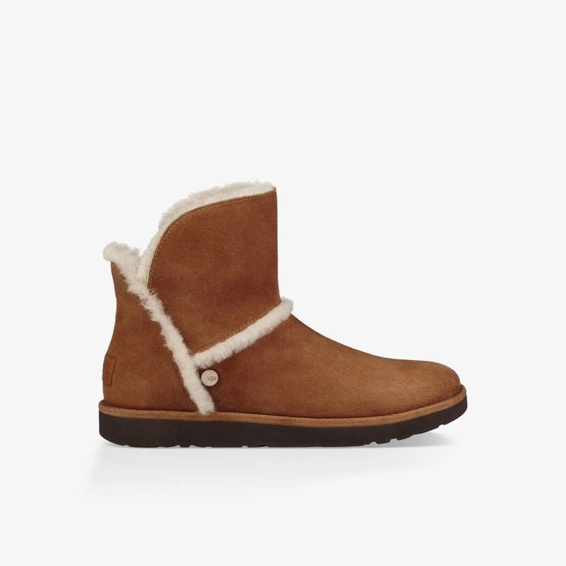 Bottes Classic UGG Luxe Spill Seam Mini Femme Marron Soldes 448QCNYP